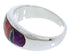 Southwestern Multicolor Inlay Silver Ring Size 7-1/2 EX50595