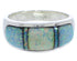 Opal Inlay Genuine Sterling Silver Ring Size 6-3/4 EX50605
