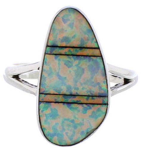 Southwest Opal Sterling Silver Ring Size 8-3/4 WX41640