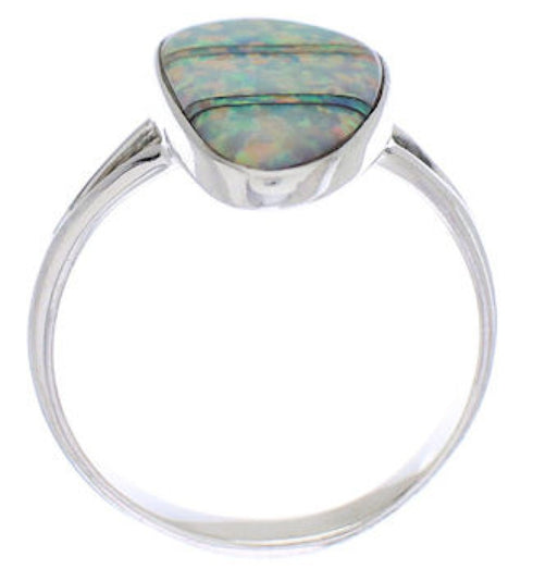 Southwest Opal Sterling Silver Ring Size 8-3/4 WX41640