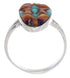 Multicolor Inlay Sterling Silver Southwestern Ring Size 7-3/4 WX41828