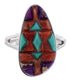 Multicolor Inlay Sterling Silver Jewelry Ring Size 7-3/4 WX41833