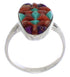 Multicolor Inlay Sterling Silver Jewelry Ring Size 7-3/4 WX41833