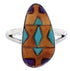 Authentic Sterling Silver Multicolor Ring Size 8-3/4 WX41850