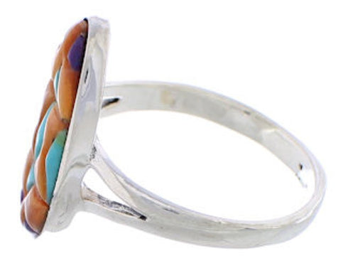 Authentic Sterling Silver Multicolor Jewelry Ring Size 7-3/4 WX41848