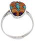 Authentic Sterling Silver Multicolor Jewelry Ring Size 7-3/4 WX41848