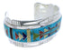 Southwest Sterling Silver Multicolor Inlay Cuff Bracelet NX27290