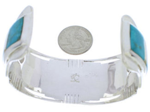 Southwest Sterling Silver Multicolor Inlay Cuff Bracelet NX27290