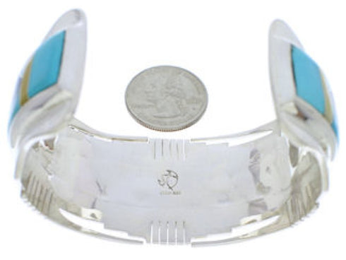 Southwest Jewelry Sterling Silver Multicolor Cuff Bracelet NX27293