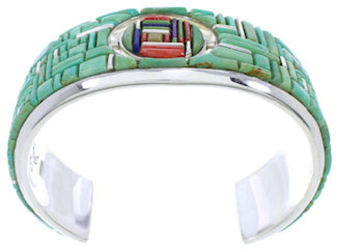 Southwest Jewelry Multicolor Reversible Silver Cuff Bracelet EX28441