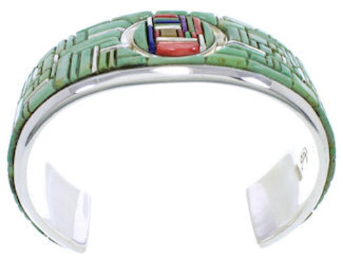 Southwest Silver Multicolor Reversible Cuff Bracelet Jewelry EX28447