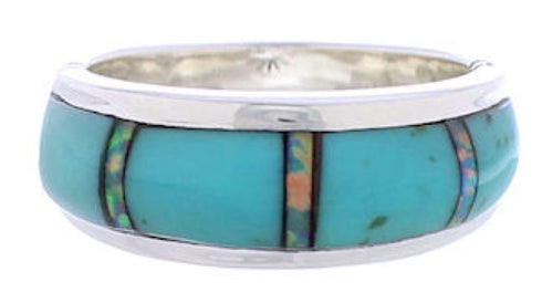 Southwest Turquoise Sterling Silver Jewelry Ring Size 5-3/4 ZX35459