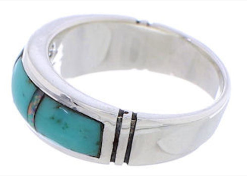 Southwest Turquoise Sterling Silver Jewelry Ring Size 5-3/4 ZX35459