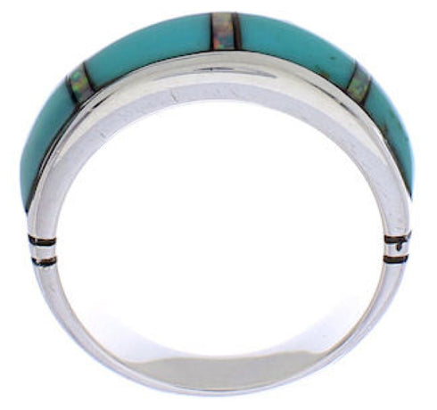 Southwest Turquoise Sterling Silver Jewelry Ring Size 5-3/4 ZX35459