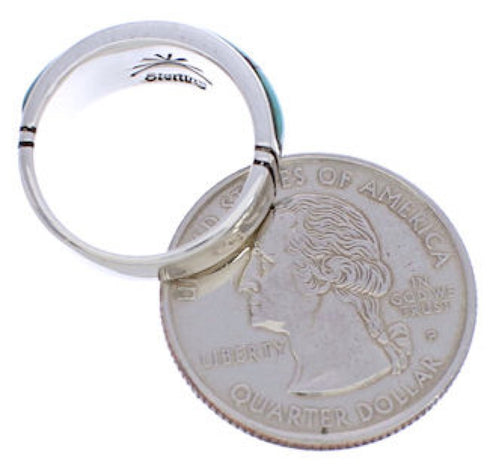 Southwest Turquoise Sterling Silver Jewelry Ring Size 5-3/4 ZX35459