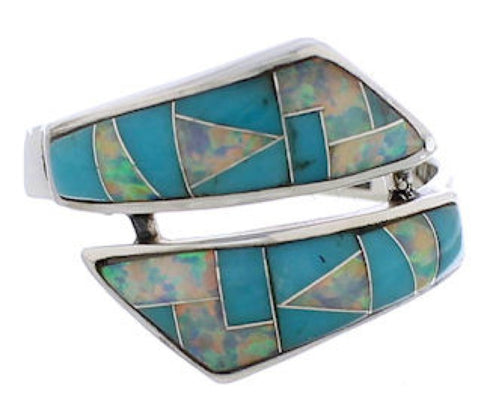Opal Inlay And Turquoise Ring Size 5-3/4 ZX35613