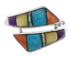 Multicolor Inlay Sterling Silver Jewelry Ring Size 7-3/4 ZX35735