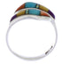 Multicolor Inlay Sterling Silver Jewelry Ring Size 7-3/4 ZX35735