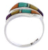 Authentic Sterling Silver Multicolor Southwest Ring Size 7-3/4 ZX35743