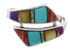 Genuine Sterling Silver Multicolor Inlay Ring Size 6-3/4 AS54640