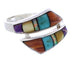 Multicolor Southwest Genuine Sterling Silver Ring Size 7-3/4 ZX35760
