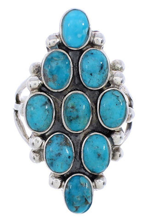 Genuine Sterling Silver Turquoise Jewelry Ring Size 5-3/4 WX36691