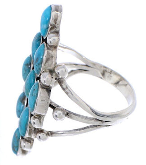 Genuine Sterling Silver Turquoise Jewelry Ring Size 5-3/4 WX36691