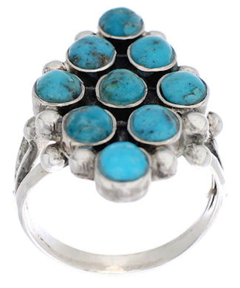 Genuine Sterling Silver Turquoise Jewelry Ring Size 5-3/4 WX36691