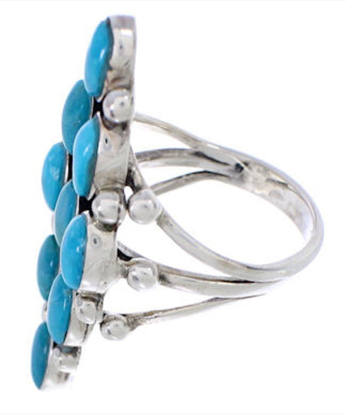 Genuine Sterling Silver And Turquoise Ring Size 5-1/2 WX36710