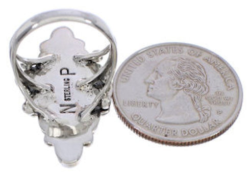 Genuine Sterling Silver And Turquoise Ring Size 5-1/2 WX36710