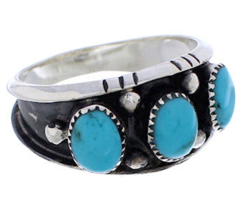 Turquoise Genuine Sterling Silver Ring Size 5-1/2 WX36794