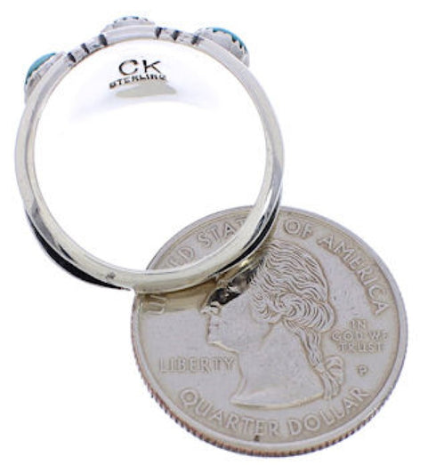 Sterling Silver Southwest Turquoise Ring Size 8-3/4 WX36824