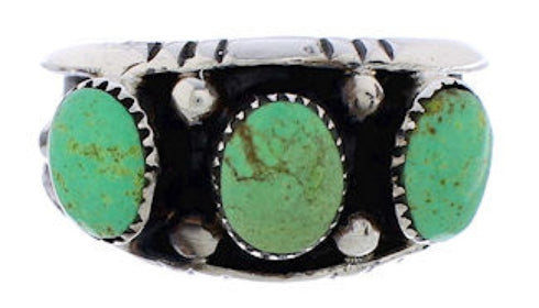 Southwest Silver Turquoise Jewelry Ring Size 7-3/4 WX37097
