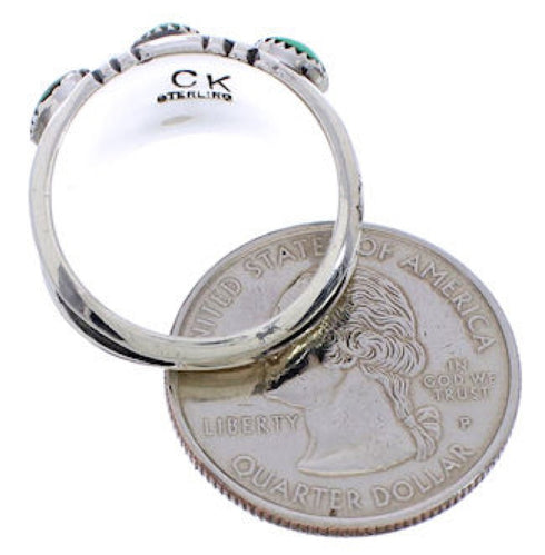 Southwest Silver Turquoise Jewelry Ring Size 7-3/4 WX37097