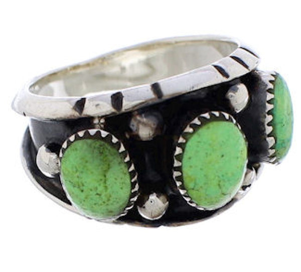 Southwestern Silver Jewelry Turquoise Ring Size 6-1/2 WX37106
