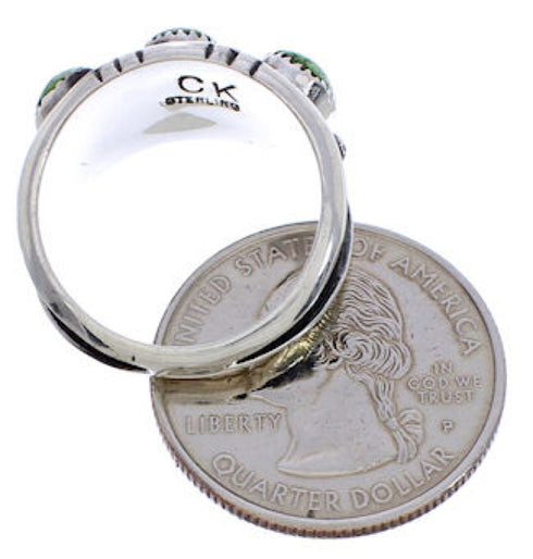 Authentic Silver Turquoise Southwestern Ring Size 6-1/2 WX37132