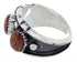 Authentic Sterling Silver Red Oyster Shell Ring Size 8-1/2 WX37152