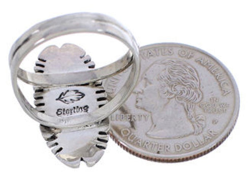 Southwestern Multicolor Silver Jewelry Ring Size 8-1/2 EX21929