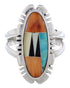 Sterling Silver Multicolor Inlay Southwest Ring Size 8-1/2 EX21934
