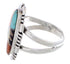 Southwestern Multicolor Inlay Silver Jewelry Ring Size 6-1/2 EX21949