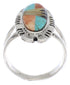 Sterling Silver Southwestern Multicolor Inlay Ring Size 7-3/4 EX21947
