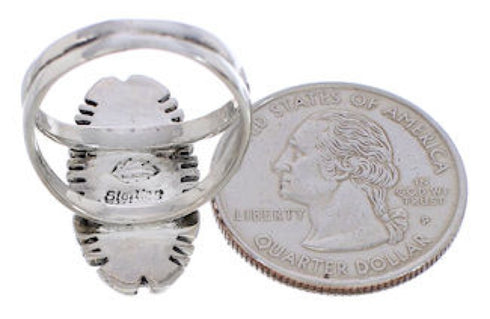 Sterling Silver Southwestern Multicolor Inlay Ring Size 7-3/4 EX21947