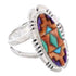 Multicolor Inlay Southwestern Silver Ring Size 6-1/2 EX21958
