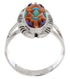 Sterling Silver Multicolor Southwest Jewelry Ring Size 8-1/2 EX21964
