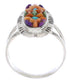 Multicolor Southwest Jewelry Sterling Silver Ring Size 6-1/2 EX21991