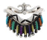 Silver Multicolor Needlepoint Southwest Ring Size 6-3/4 EX22027