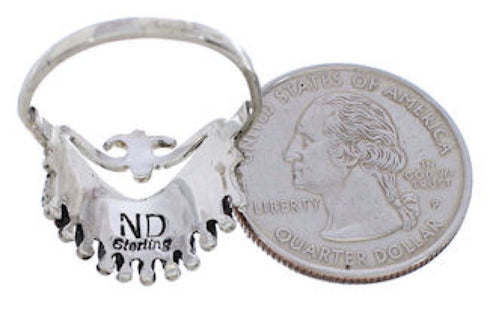 Southwest Silver Multicolor Needlepoint Ring Size 8-3/4 EX22044