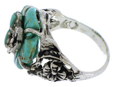 Southwest Jewelry Turquoise Dragonfly Flower Ring Size 6-1/4 EX23302
