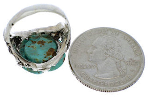 Southwest Jewelry Turquoise Dragonfly Flower Ring Size 6-1/4 EX23302