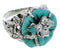 Turquoise Flower Dragonfly Sterling Silver Southwestern Ring Size 7-3/4 YX89599